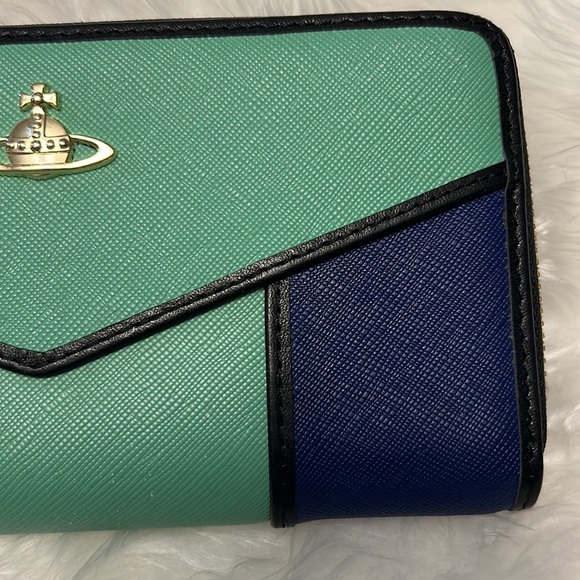 Vivienne Westwood London Colorblock Leather Zip Wallet EUC! main image 12